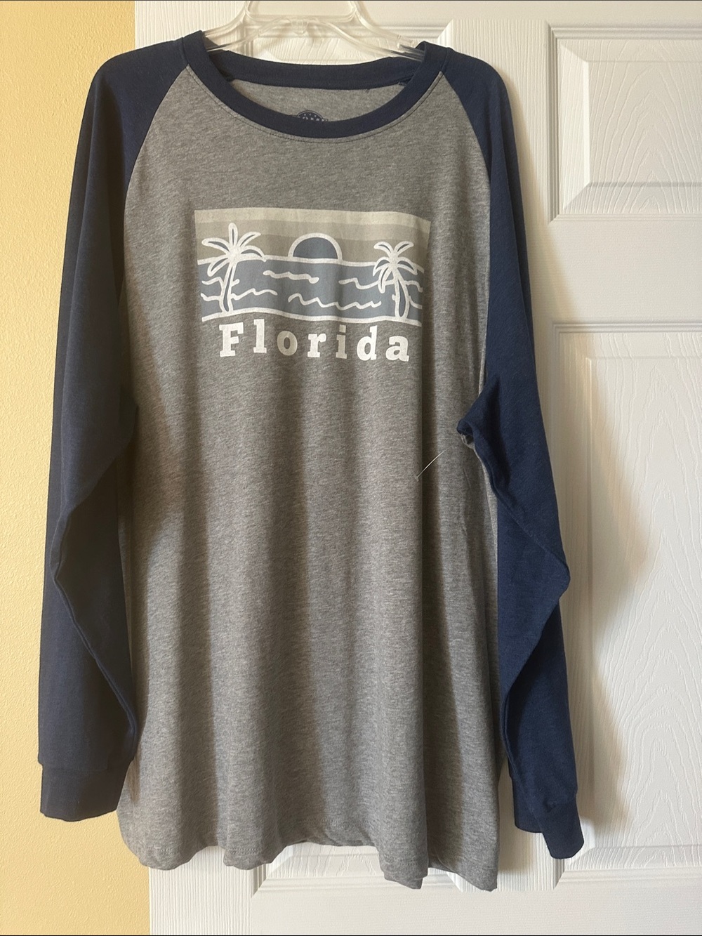 Men's Florida Graphic Raglan Long-Sleeve Shirt - Grey/Navy